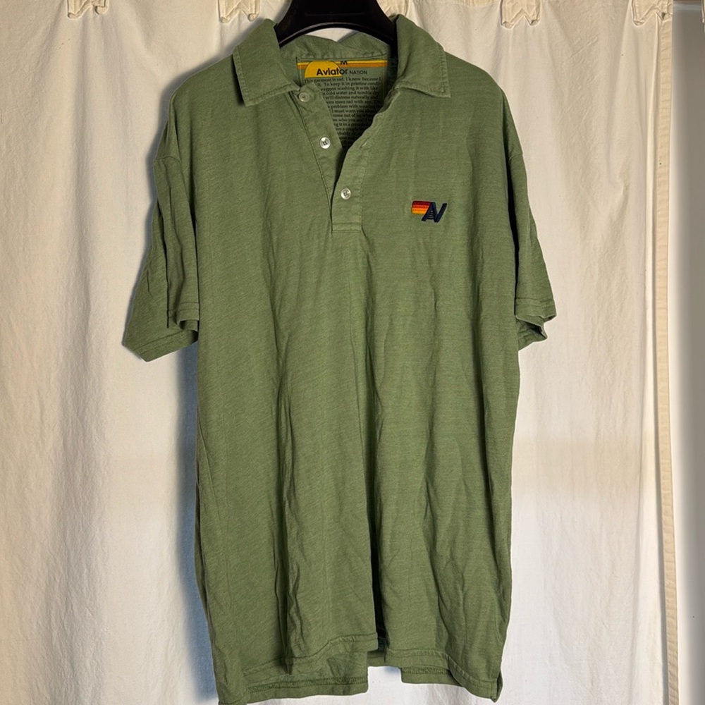 Green Aviator Nation polo shirt